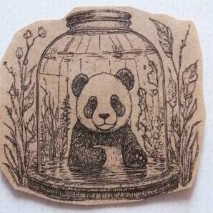 478 パンダ ハーバリウム はんこ ハンコ ヴィンテージ アンティーク スタンプ ゴム印 ラバースタンプ 海 夏 波 暑中見舞い 植物 花 花屋