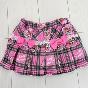 チェックプリーツスカート*。゚