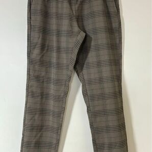 イージーパンツ チェック ブラウン