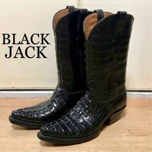 【激レア】【スーパーハイクラス】BLACKJACK ブラックジャック フルアリゲーター テイル カット カウボーイ ブーツ ウエスタンブーツ