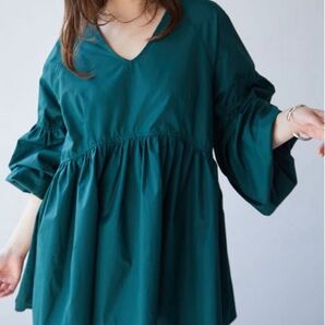 ①③⑨ エクリール ECRIRE【nanaコラボ】ボリュームブラウスグリーン / M