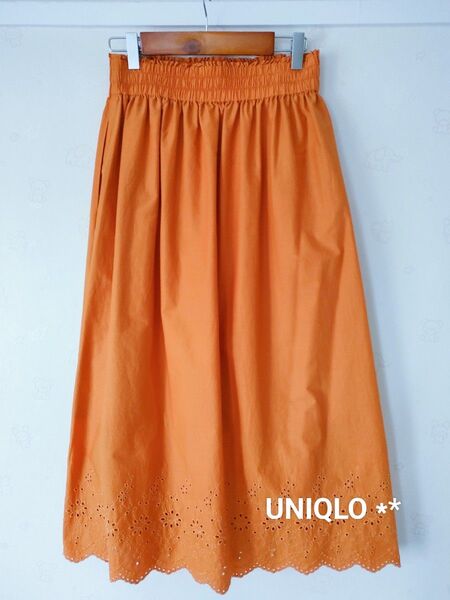 新品未使用 タグ付き ユニクロ ウエストギャザーフレアスカート Mサイズ レース UNIQLO