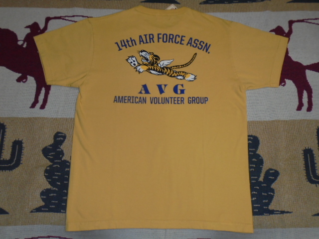 24 Восток Buzz Rickson's BR79406 155 желтый L короткий рукав футболка 14th AIR FORCE ASSOCIATION