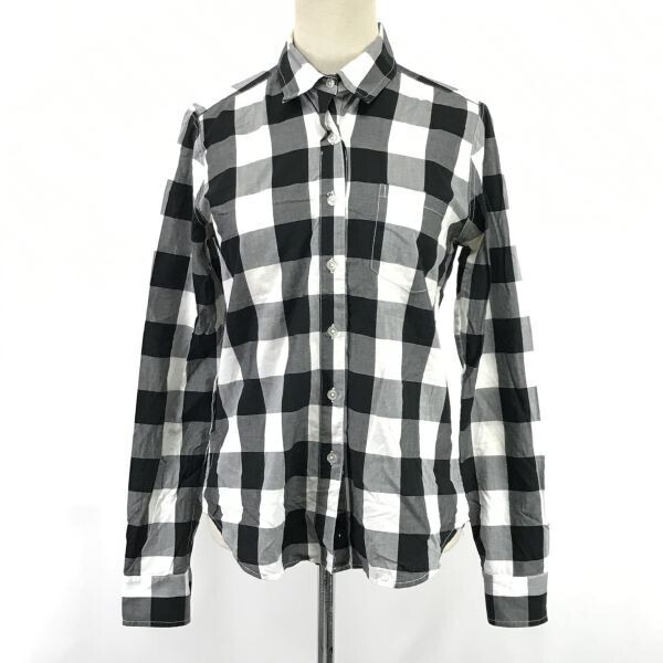 美品★スティーブンアラン/Steven Alan★長袖シャツ【レディースS/ブラック×ホワイト/チェック柄】Tops/Shirts◆SBH866