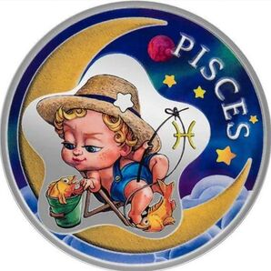 2023年ガーナ PISCES うお座 純銀 プルーフ銀貨 限定1000枚