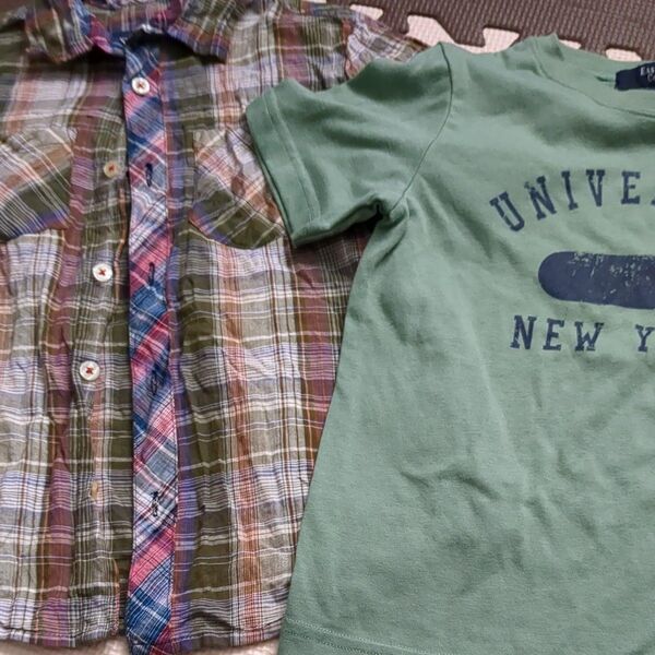EAST BOY Tシャツ&半袖 チェック シャツ 2枚セット 130cm 男の子まとめ