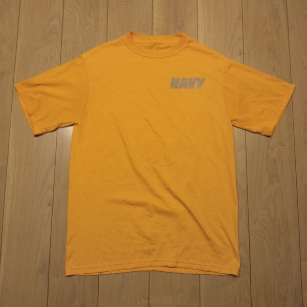 USA古着卸 Mサイズ U.S NAVY アメリカ海軍 両面 ロゴ プリント Tシャツ