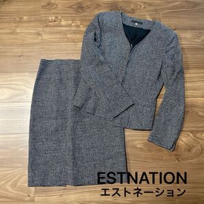 セットアップスーツ スーツ ESTNATION エストネーション グレー 麻 綿