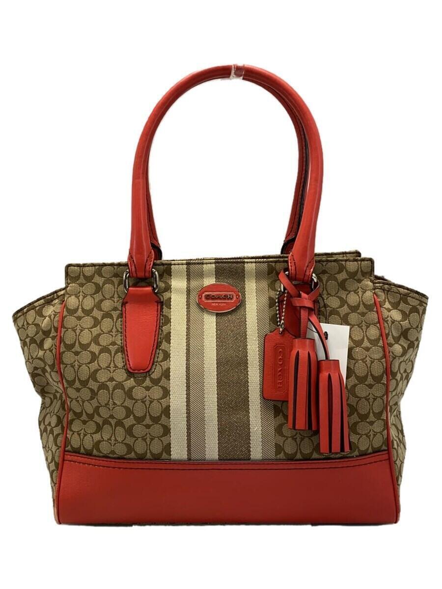 COACH◆トートバッグ_シグネチャー/キャンバス/RED/総柄