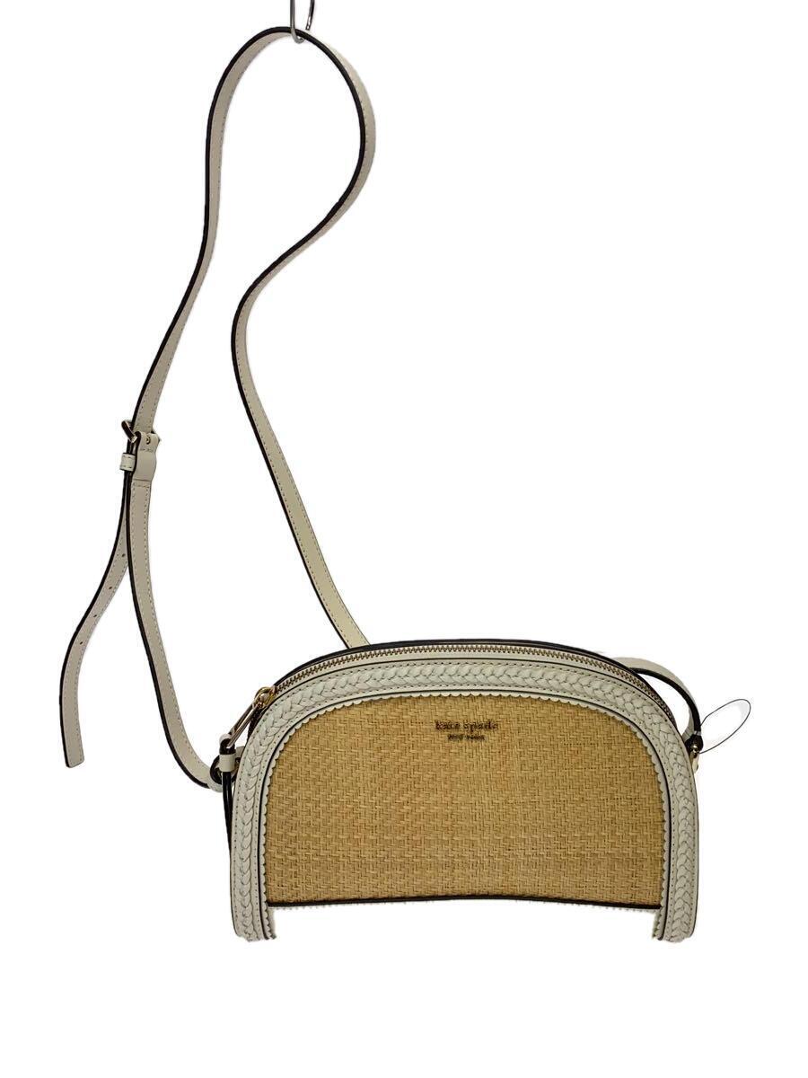 kate spade new york◆ストローレイリー/ショルダーバッグ/-/WHT/WKRU5889