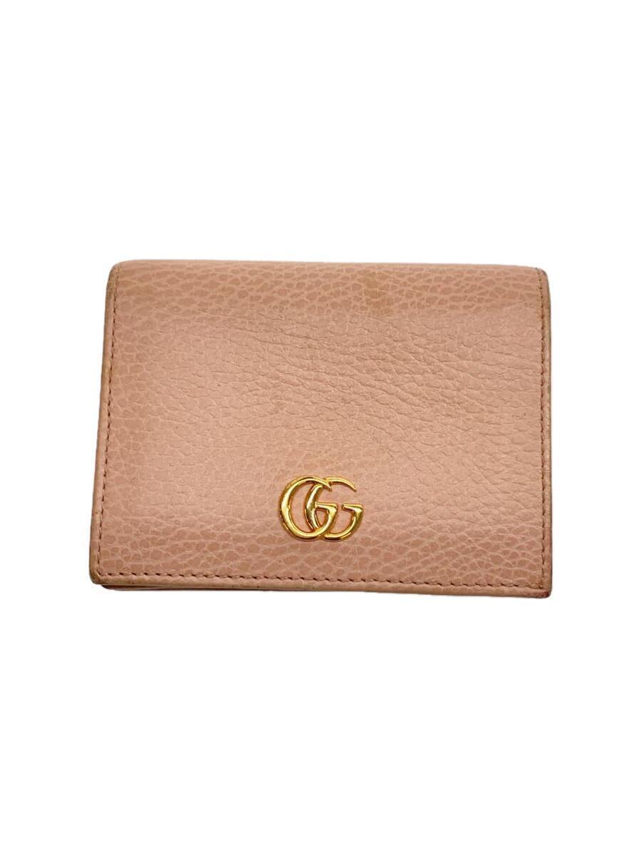 GUCCI◆2つ折り財布/-/PNK/無地/レディース/456126-493075