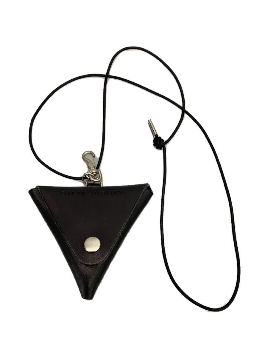 JOHN LAWRENCE SULLIVAN◆Leather triangle coin case/コインケース/レザー/BLK/無地/メンズ
