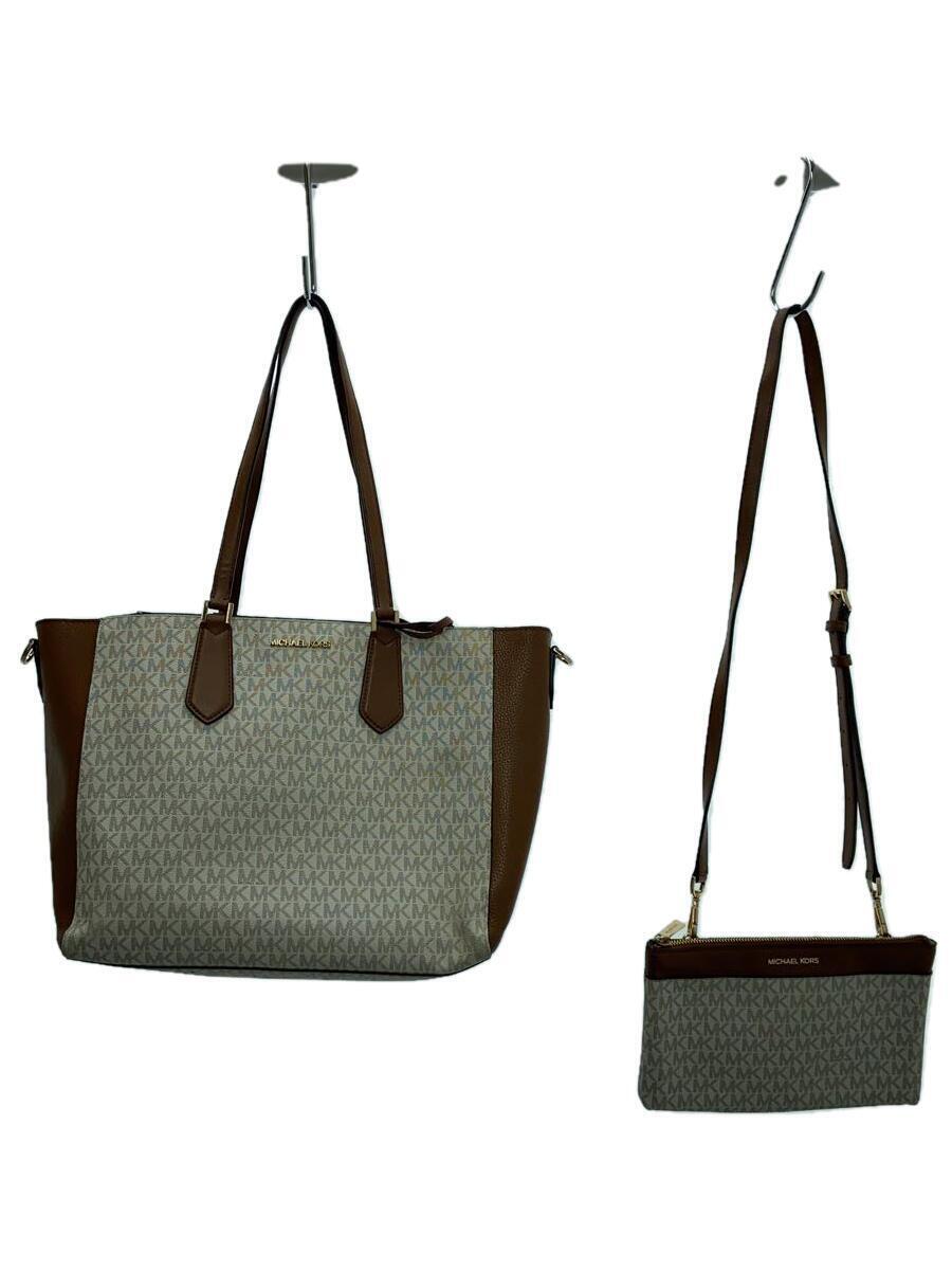 MICHAEL KORS◆トートバッグ/レザー/WHT/総柄/35FOGKFT9V