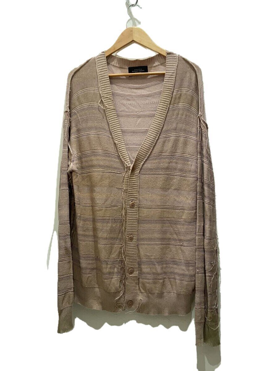 UNUSED◆7G cardigan/カーディガン(薄手)/3/コットン/BEG/US2231