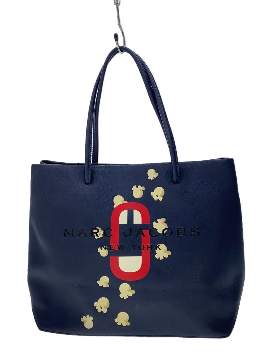 MARC JACOBS◆トートバッグ/レザー/NVY/NEW LOGO POPCORN SCREAM