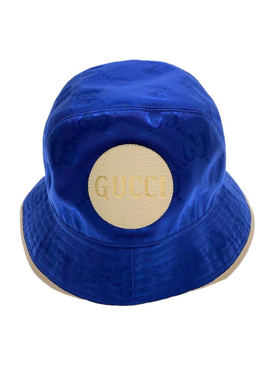 GUCCI◆Off The Grid Bucket Hat/バケットハット/コットン/BLU/総柄/メンズ/627115