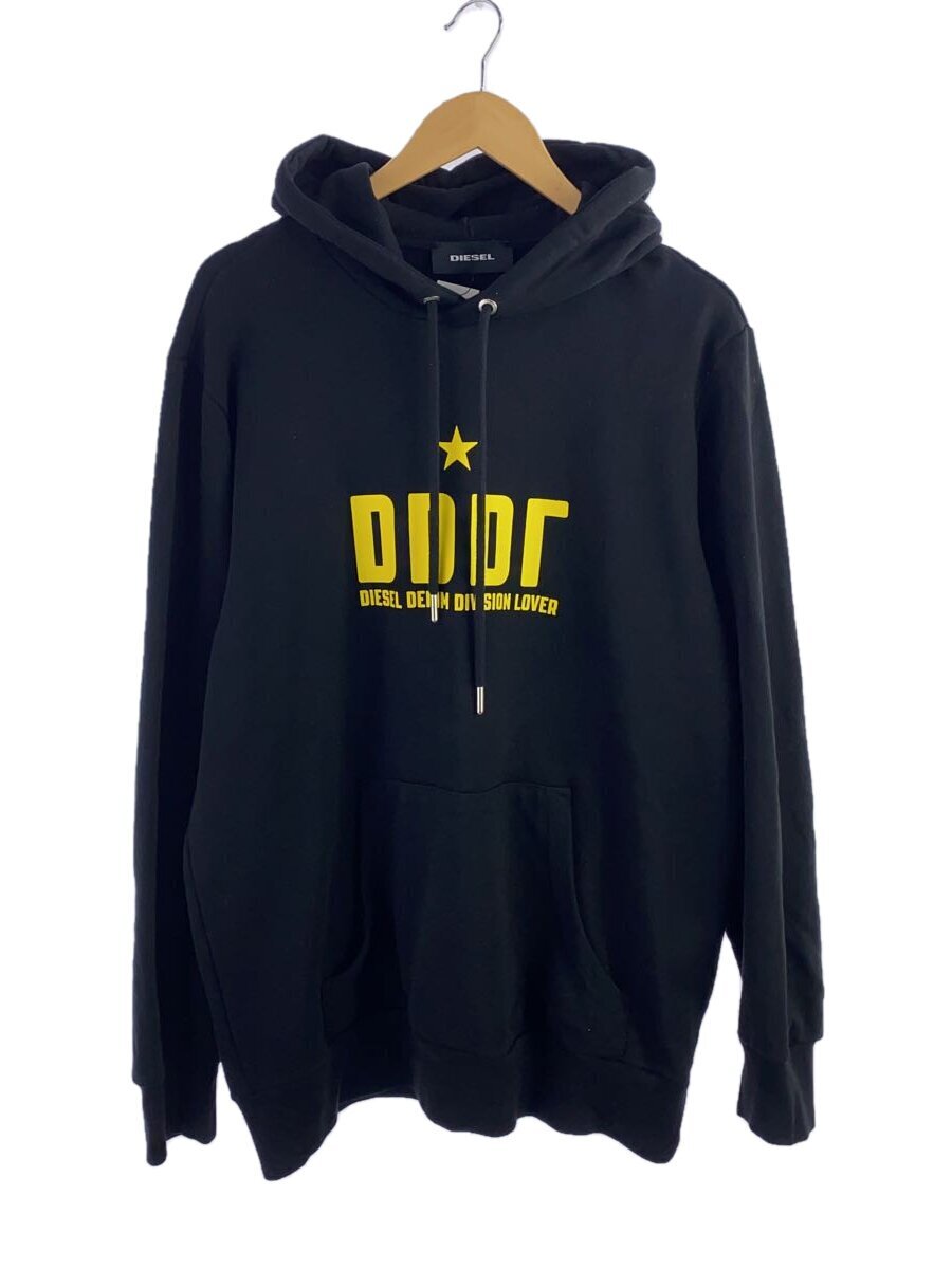 DIESEL◆パーカー/L/コットン/BLK/プリント/00SW9D-S-GIR-HOOD-A1-0IAJH/DDDL//