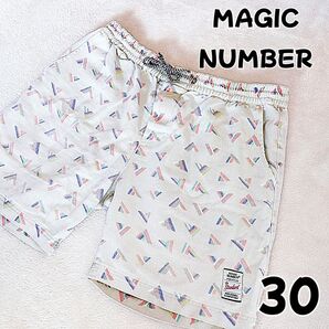 マジックナンバー サーフパンツ 総柄 白 30 スイムパンツ 水着