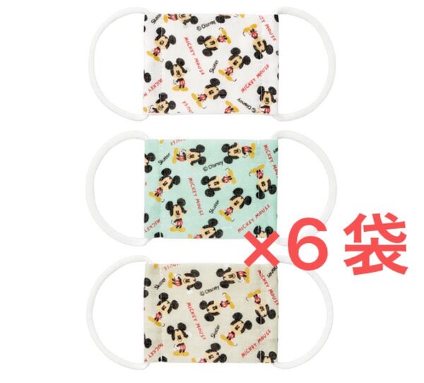 Disney ミッキー ミッキーマウス ベビー用ガーゼマスク マスク 3枚セット×6袋