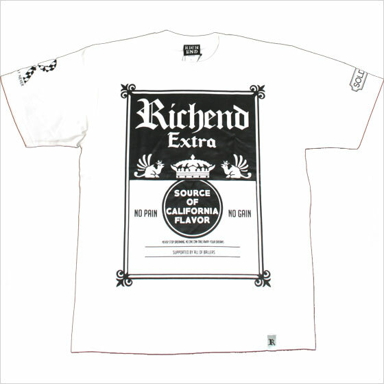 Sサイズ RICHEND/リッチエンド Ｔシャツ EXTRA エクストラ ホワイト×ブラック モノトーン ストリート ヒップホップ 白 黒 アメージング 服