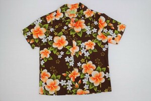 60'～70's■vintage ALOHA SHIRT MADE IN HAWAII ブラウン/Mくらい アロハシャツ ビンテージ オールド