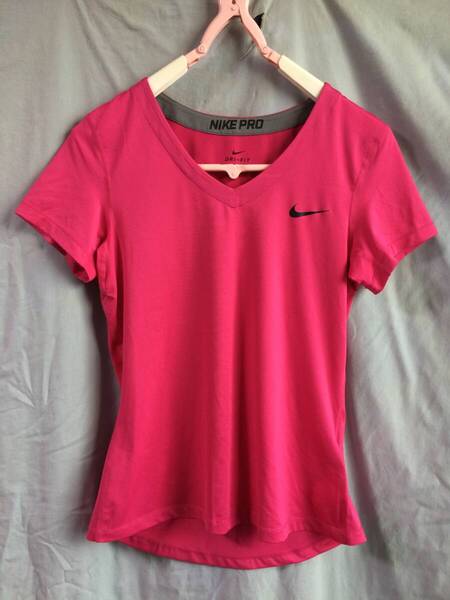 NIKE PRO レディースL ストレッチ インナーシャツ 匿名配送 DRI-FIT (管0085)