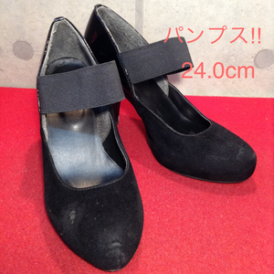 [ selling out!! free shipping!!]A-41 used super-discount!! PLAT ARBRE strap pumps 24.0cm box less .!