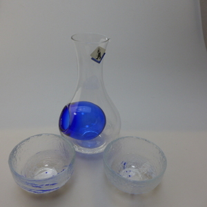 *. bargain * half-price and downward * handmade .-....* cold sake set * sake cup attaching * blue 