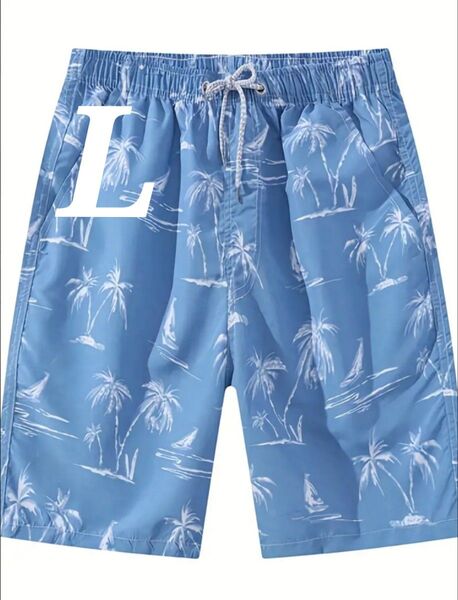 ☆メンズ スカイブルー×ホワイト水着 海水パンツLサイズ 海 プール 川(新品未使用)