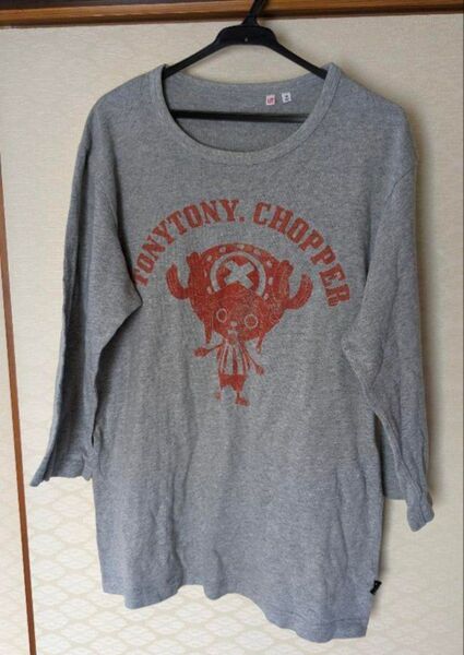ユニクロ チョッパー Tシャツ 七分袖 グレー 古着