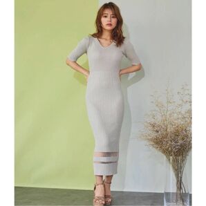 完売品 美品 LIPSERVICE シアーラインバックツイストリブワンピース