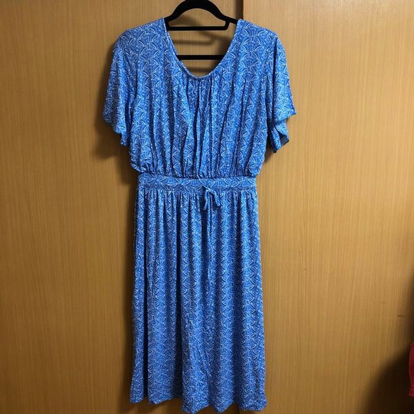 ワンピース ロングワンピ 総柄 半袖 アジアン