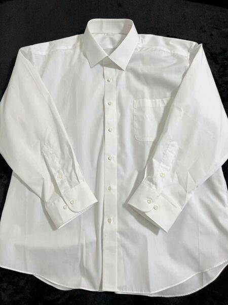 ワイシャツ 47-84 長袖 L 白 ホワイト 形態安定加工 ビジネス 仕事 シンプル 無地 冠婚葬祭 トップバリュ