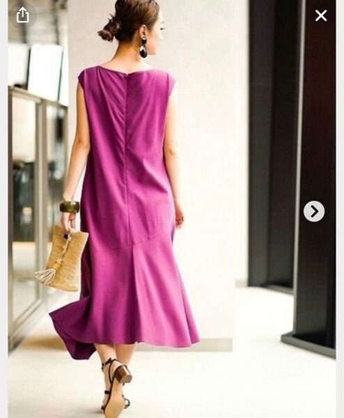 vermeil par iena オックスストレッチ袖イレギュラーワンピース