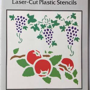 STENCIL■ARTBOOK_OUTLET■85-066★送料無料 新品 ステンシル フルーツデザイン レザーカット プラスチックプレート 3枚組 FRUIT DESIGN