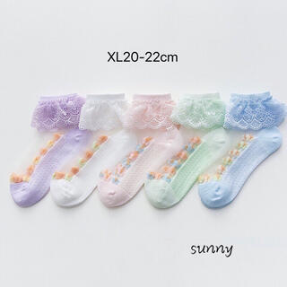 0551XL 子供靴下 キッズ シースルーソックス 超薄 メッシュ 女の子 3足