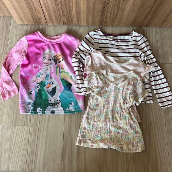 ボーダー 半袖Tシャツ カットソー Tシャツ キッズ こども Tシャツ 長袖2点+半袖2点 95-100 4点セット