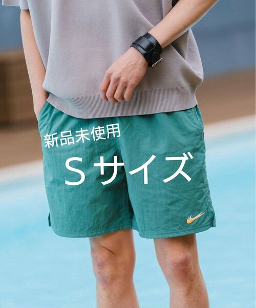 【レア商品】新品未使用品! ナイキ NIKE スイム 別注 スウッシュ プリント ボード ショーツ グリーン Sサイズ