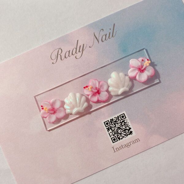 radynail ハイビスカス 貝殻 3D ネイルパーツ 夏ネイル