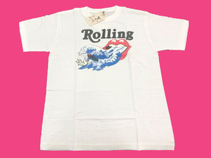 むかしむかし 半袖Tシャツ 【ローリングウェーブス】白 Ｍサイズ