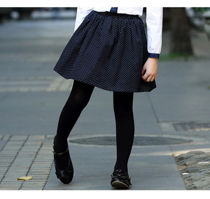 女の子人気点々模様フレアスカートドット柄プリーツスカート紺色140ｃｍ