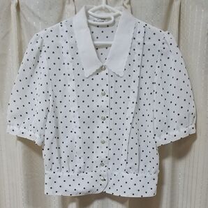Made in Japan Reor ブラウス レトロ 水玉 白 半袖 春 夏 秋服
