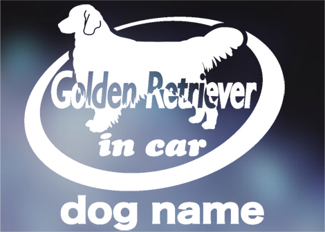 ゴールデンレトリバー in car ステッカー。犬ステッカー
