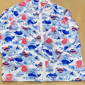 ラッシュガード 90cm 海 くじら たこ カメラ 新品 しまむら