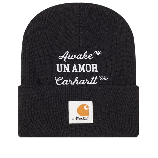 Awake NY Carhartt アウェイク ニューヨーク cap beanie カーハート script スクリプト 刺繍 ニット帽 新品 ビーニー キャップ 帽子