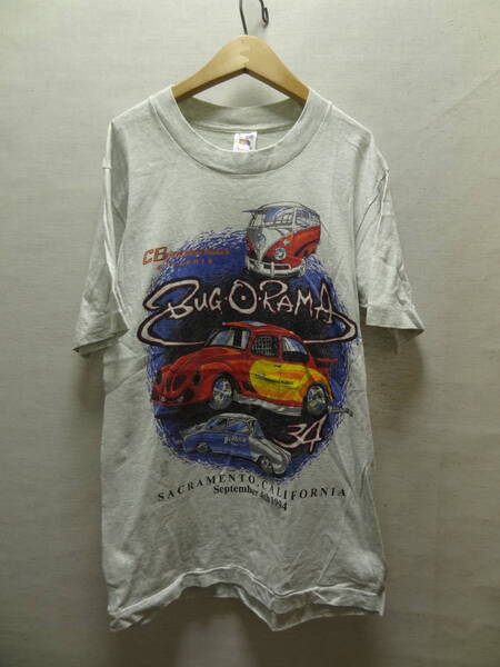 アメリカ USA 古着 シングル ステッチ 空冷VW ビートル バス タイプⅢ BUG・O・RAMA 94 メンズ プリント 半袖 Tシャツ Sサイズ