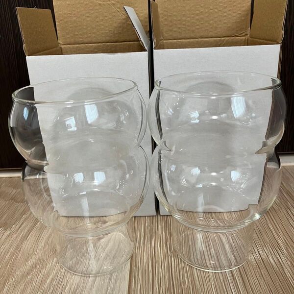 【2個セット】ぷっくりグラス ひょうたんグラス カフェ オシャレ ペア