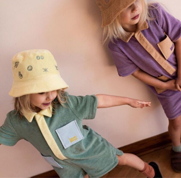 happy mess terry bucket hat melon