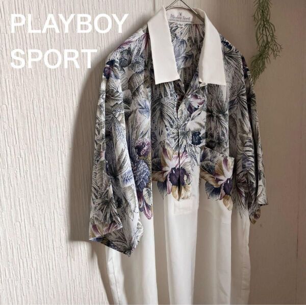used PLAYBOY SPORT トロピカル柄ポリアロハシャツ 半袖シャツ