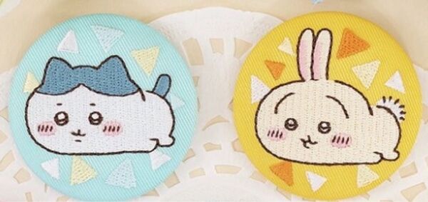 ちいかわ刺繍缶バッジ ハチワレ うさぎ